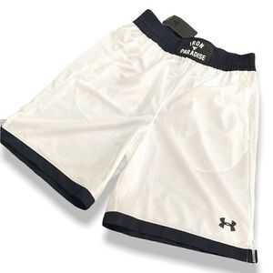 Under Armour UA Project Rock Iron Paradise Mesh Shorts White 1361618-100 size M